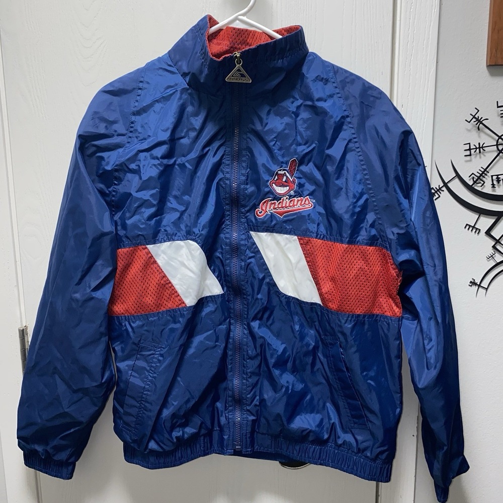 Vtg 90s MLB Cleveland Indians Starter Windbreaker Jacket Boys Xl 18/20 Mens‎ S